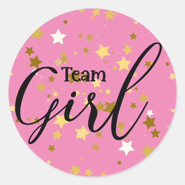 Gender Reveal Team Girl Baby Shower Sticker (Front)