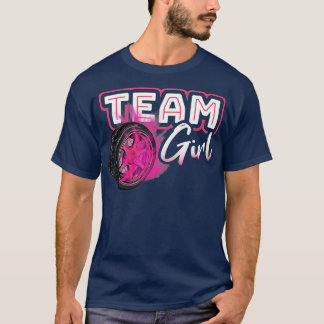 Gender Reveal Team Girl Burnouts Baby Shower Party T-Shirt
