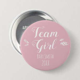 Gender reveal Team Girl pink 7.5 Cm Round Badge