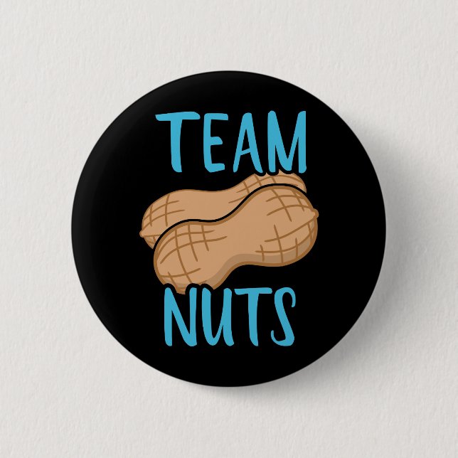 Gender reveal team nuts boy matching baby party 6 cm round badge (Front)