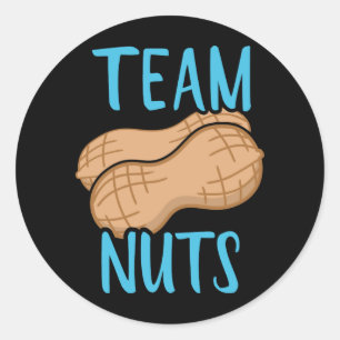 Gender reveal team nuts boy matching baby party classic round sticker