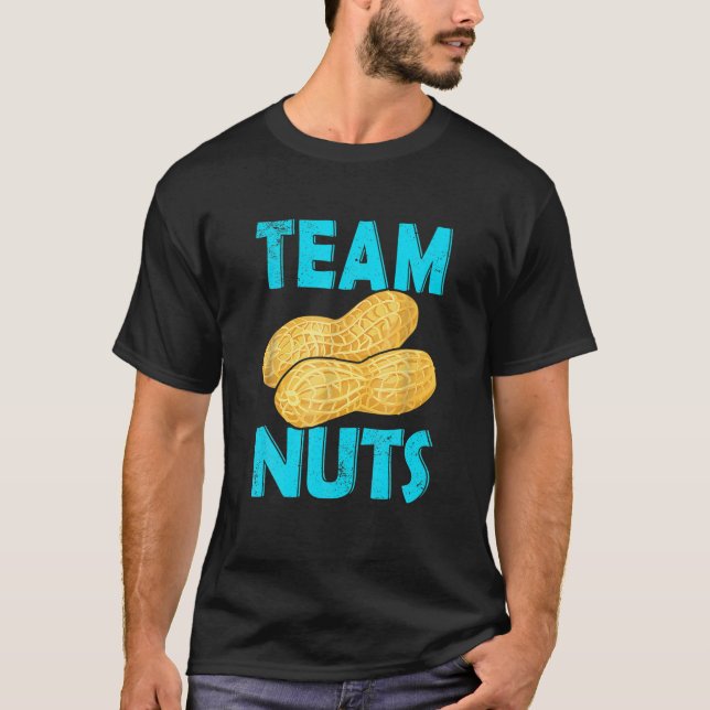 Gender Reveal Team Nuts Boy Matching Family T-Shirt (Front)