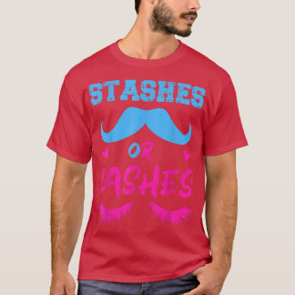 Gender Reveal Team Stashes Or Lashes T-Shirt