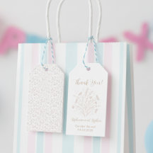 Gender Reveal Thank You Tag - Boho Floral