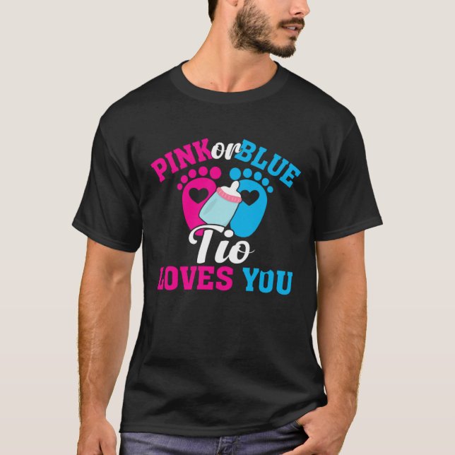 Gender Reveal Tio Uncle  Uncle Party Shower T-Shirt (Front)