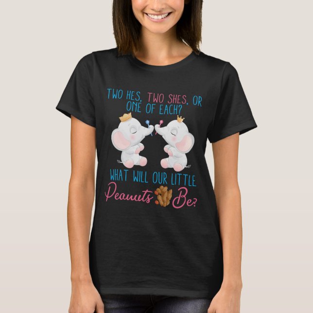   Gender Reveal Twins Baby Matching Shirt, Gender T-Shirt (Front)