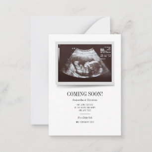 Gender Reveal Ultrasound Photo Pregnancy Card