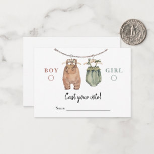 Gender Reveal Voting Card Boho Clothes