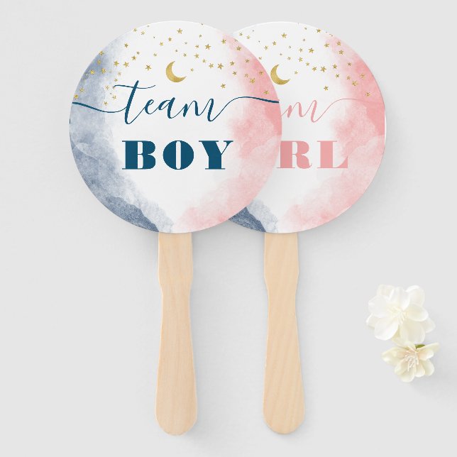 Gender Reveal Voting Fan Twinkle Twinkle (Front and Back)