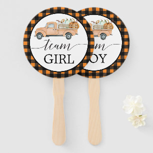 Gender Reveal Voting Fan Vintage Pumpkin Truck