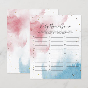 Gender Reveal Watercolor Baby Name Shower Game