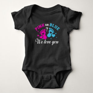 Gender reveal we love you baby bodysuit