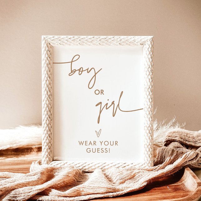 Gender Reveal Wear Your Guess Game Sign, Neutral Poster (Creator Uploaded)