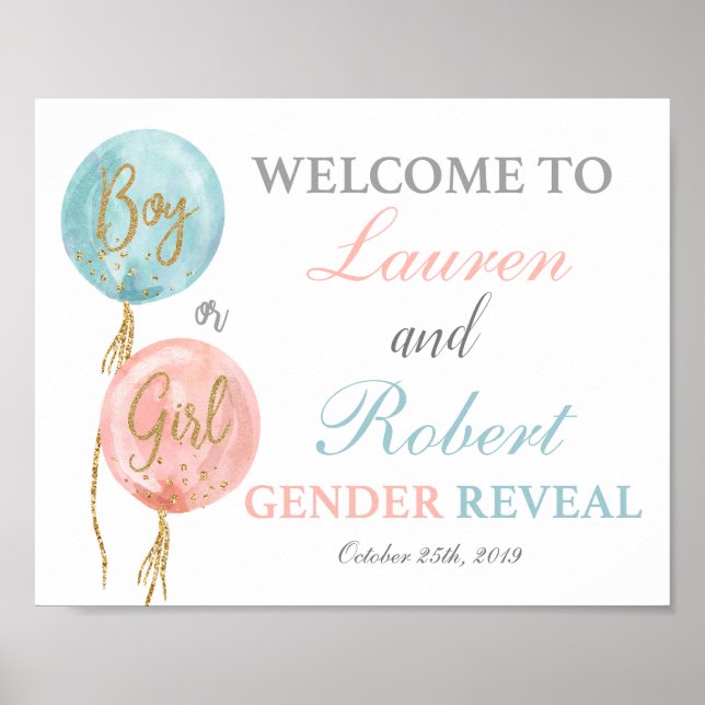 Gender reveal welcome sign (Front)