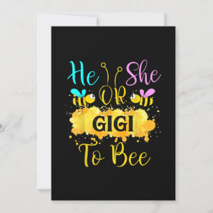 Gender Reveal What Will It Bee - He Or She Gigi Invitation
