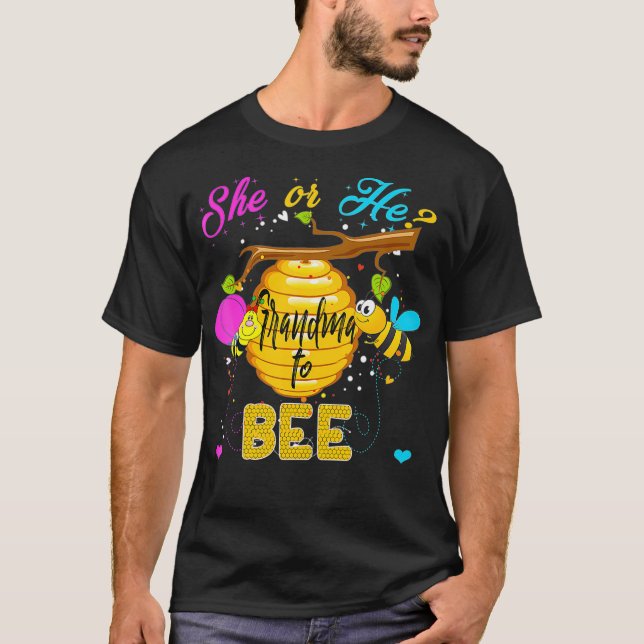 Gender Reveal What Will It Bee s He or She T-Shirt (Front)