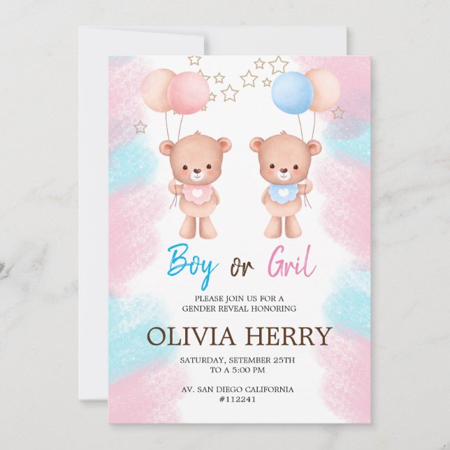 GENDER REVELATION INVITATION (Front)