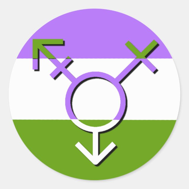 Gender Revolution LGBTQA Genderqueer Non-Binary Classic Round Sticker (Front)