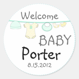 Gender Surprise Baby Shower Round Sticker