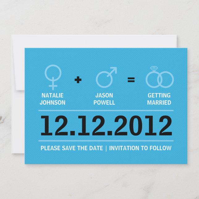 Gender Symbols Male Female Save the Date (Front)