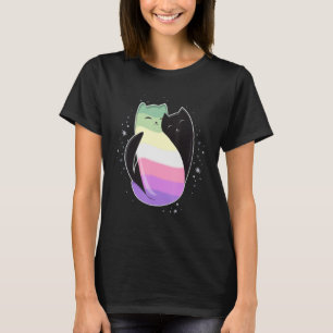 Genderfae Cat Flag Nonbinary Transgender LGBT Blac T-Shirt