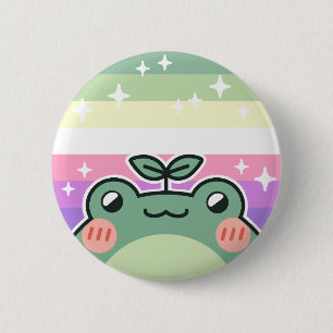 Genderfae LGBT Pride Flag Frog 6 Cm Round Badge