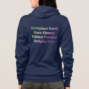 Genderfae Pride - Birthplace: Earth. Race: Human Hoodie