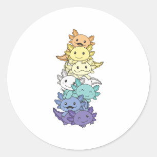 Genderfaun Flag Gay Pride Lgbtq Axolotl Classic Round Sticker