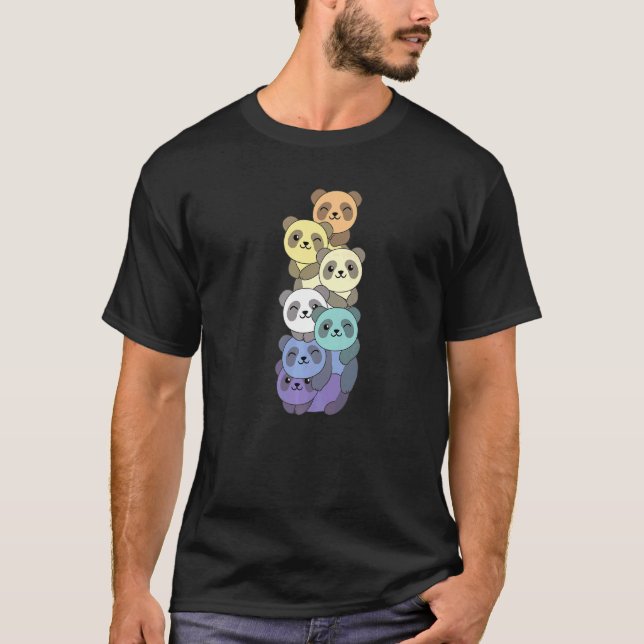 Genderfaun Flag Pile Pride Lgbtq Pandas Genderfaun T-Shirt (Front)