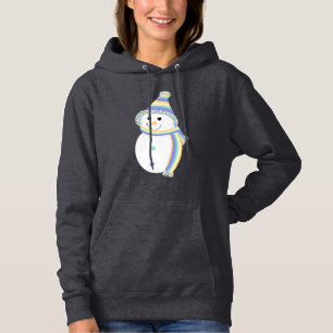 Genderfaun Pride Flag Snowman Snowperson Hoodie