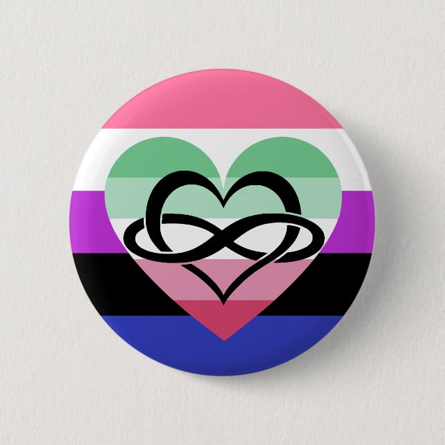 Genderfluid Abrosexual Polyam Pride Button (Front)