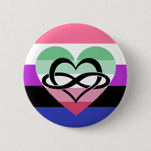 Genderfluid Abrosexual Polyam Pride Button