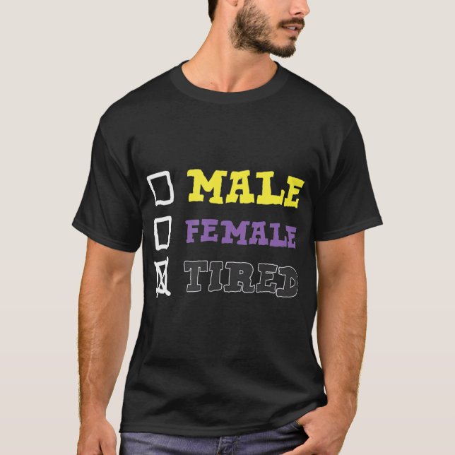 Genderfluid Androgyne ired Non Binary T-Shirt (Front)