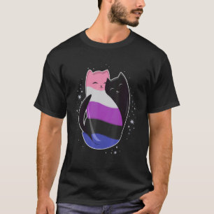 Genderfluid Cat LGBT Pride Flag Nonbinary Transgen T-Shirt