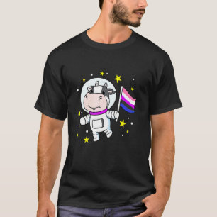 Genderfluid Cow In Space Genderfluid T-Shirt