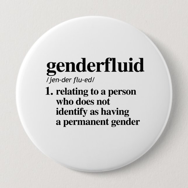 Genderfluid Definition - Defined LGBTQ Terms - 10 Cm Round Badge (Front)