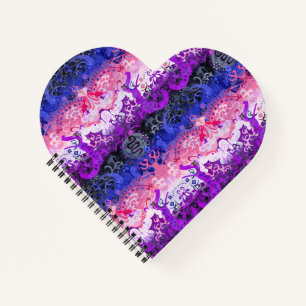 Genderfluid Dragon Damask - Genderfluid Pride Flag Notebook