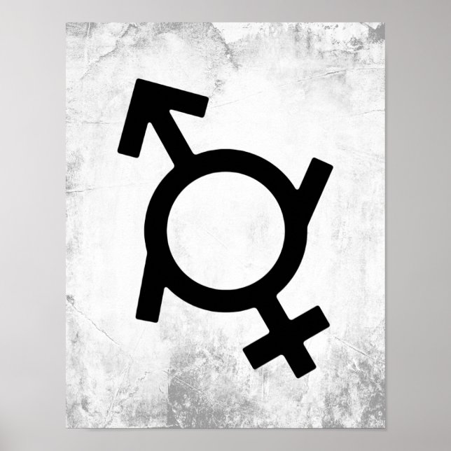 Genderfluid Female and Male Gender Symbol Poster (Front)