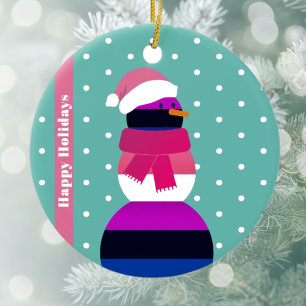 Genderfluid flag christmas gift snowman Ornament