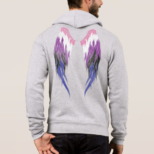 Genderfluid Flag - Halo - Wings Hoodie