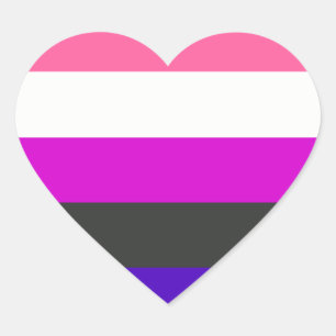 Genderfluid flag heart sticker