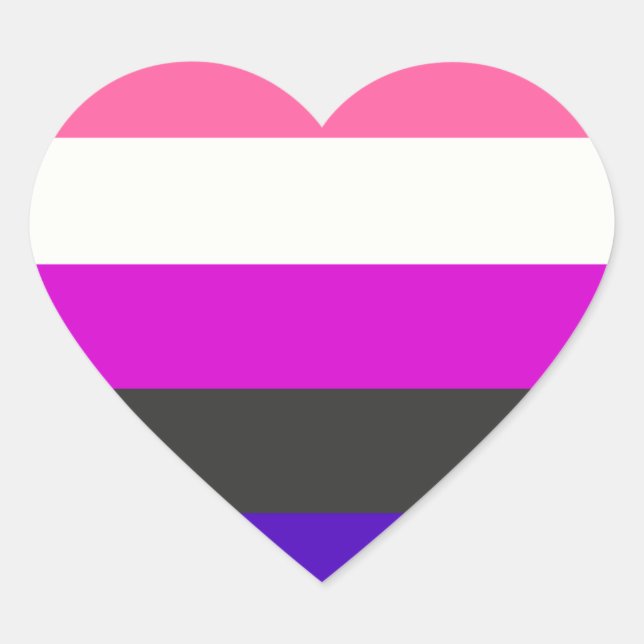 Genderfluid flag heart sticker (Front)