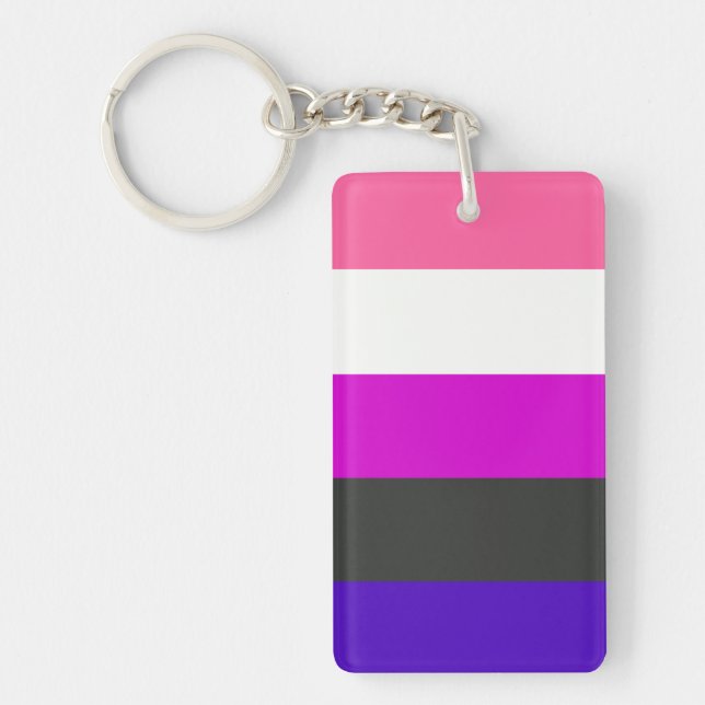Genderfluid flag key ring (Front)