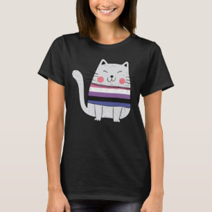 Genderfluid Flag LGBTQ Cats Pride Cat T-Shirt