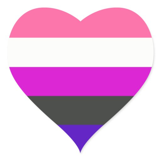 Genderfluid flag heart sticker | Zazzle