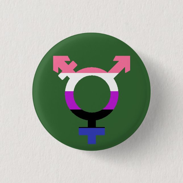 Genderfluid Flag Trans Symbol 3 Cm Round Badge (Front)