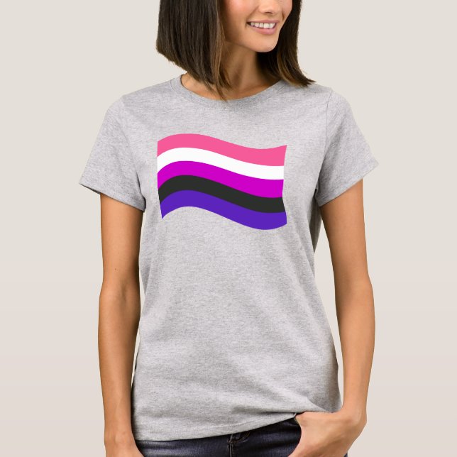 GENDERFLUID FLAG WAVING T-Shirt (Front)
