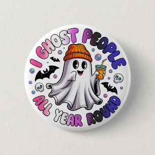 Genderfluid Funny Halloween – I Ghost People 6 Cm Round Badge