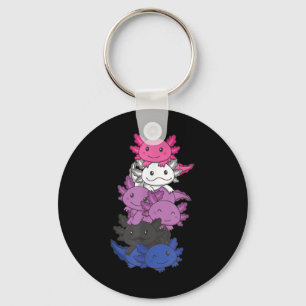 Genderfluid Gender Fluid Pride Lgbtq Axolotl _1  Key Ring