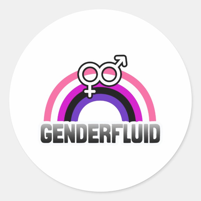 Genderfluid Gender Symbol Classic Round Sticker (Front)